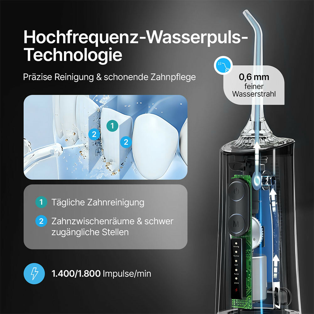 Smyli ProFlow 2.0 - Tiefenreine Reinigung und gesundes Zahnfleisch dank präziser Wasserstrahl-Technologie
